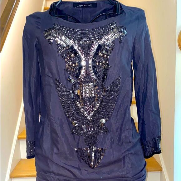 ✨ 🆕 ✨ Stunning Zara Charcoal Gray Tunic Mini Dress ✨ - Picture 1 of 15